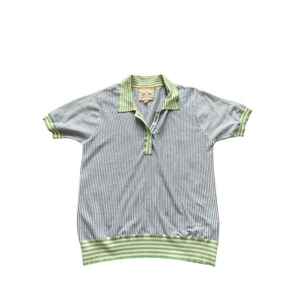 Draw and Fade Julia Polo – Blue Striped – Women’s Golf Shirt - Picture 1 of 5